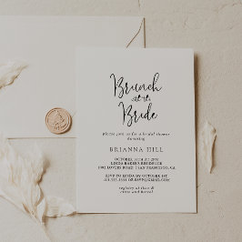 Convite Brunch de Script de Caligrafia com o Chá Bride
