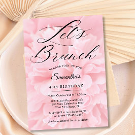 Convite Brunch de Vamos Rosa Suave Elegante Qualquer Festa