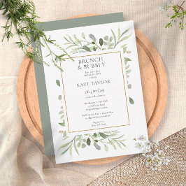 Convite Brunch de Vegetação Elegante e Chás Espumantes par