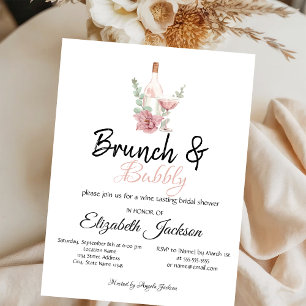 Convite Brunch de Vinho Floral & Chás Espumantes para Chá