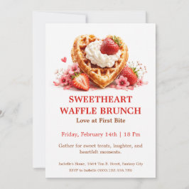 Convite Brunch de Waffle Queridinho - Café da Manhã do Dia