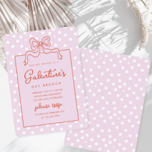 Convite Brunch do Dia da Galentina com Bolinhas de Arco Ch