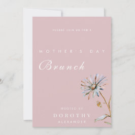 Convite Brunch do Dia das Mães com Florais em Aquarela