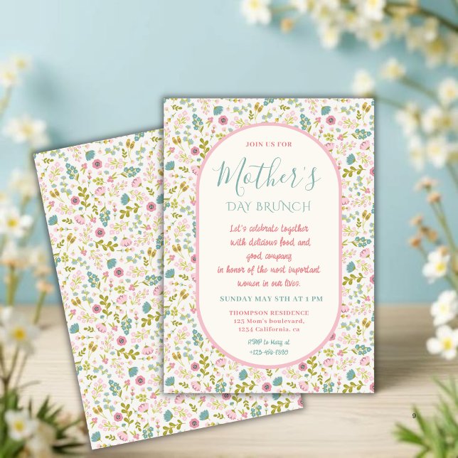 Convite Brunch do Dia das Mães com Tema Floral Pastel (Criador carregado)