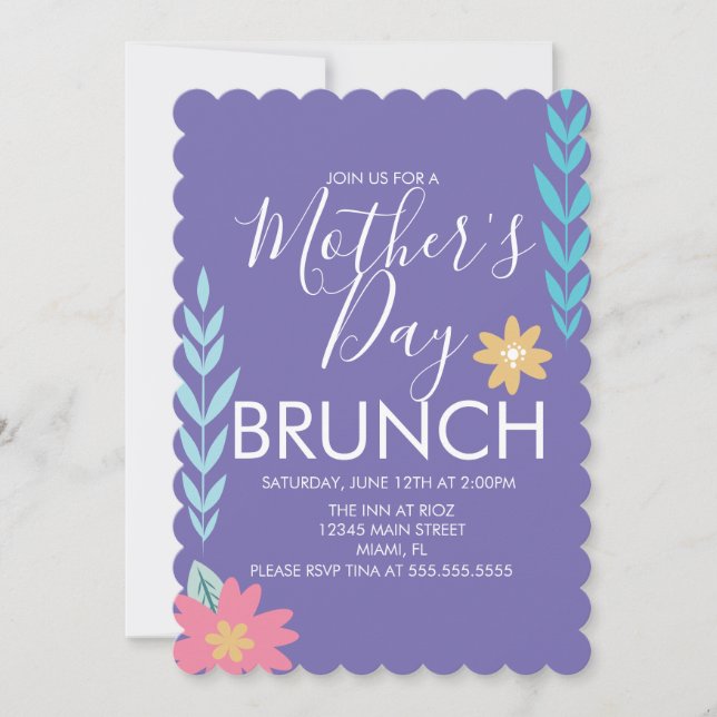 Convite Brunch do Dia das Mães com Verdura da Primavera (Frente)