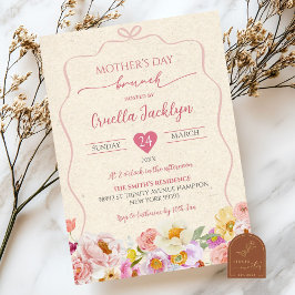 Convite Brunch do Dia das Mães em papel kraft