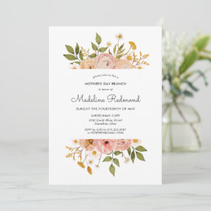 Convite Brunch do Dia das Mães Floral Boêmio Encantador