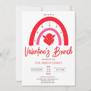 Convite Brunch do Dia dos Namorados Arco-íris vermelho & C