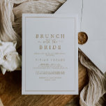 Convite Brunch Dourado mínimo com o Chá de panela noivo<br><div class="desc">Este pequeno brunch dourado com o chá de panela da noiva é perfeito para um simples chá de casamento. A design romântica moderna apresenta ouro clássico e tipografia branca emparelhada com uma caligrafia rústica, mas elegante, com estilo voltado para a mão. Personalizável em qualquer cor. Mantenha o design simples e...</div>