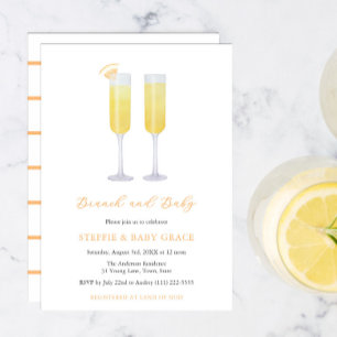 Convite Brunch e Baby Mimosas Chá de Bebê e Encontro para