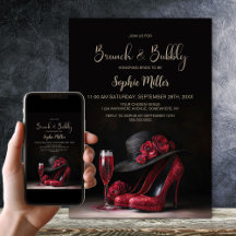 Brunch e Bolhas com Sapatos Vermelhos de Salto Alt