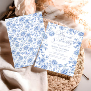 Convite Brunch e Bolhas de Choque Azul Bridal Shower