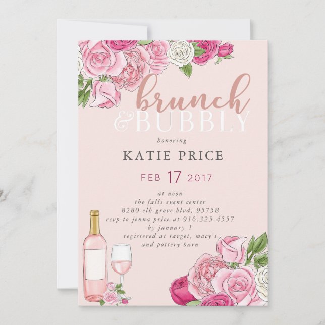 Convite Brunch e Bubble (Frente)