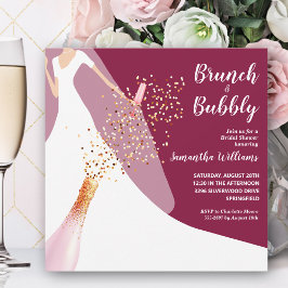 Convite Brunch e Bubble Bride no Chá de panela de Cranberr