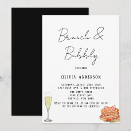 Convite Brunch e Bubble de Tie Preta e Branca