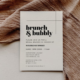 Convite Brunch e Bubble elegantes e simples