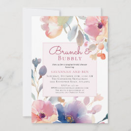 Convite Brunch e Bubbly Casais Floral Chá de Noiva