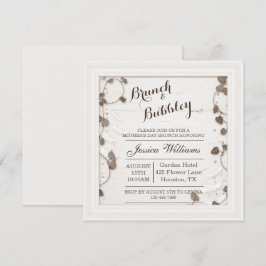 Convite Brunch e Bubbly Decorativos no Dia das Mães