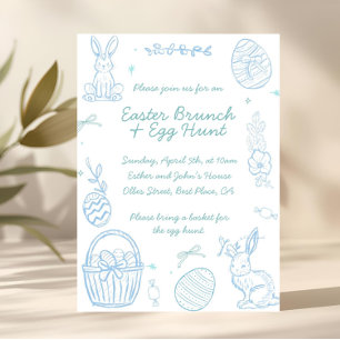 Convite Brunch e Caça aos Ovos de Páscoa Caprichoso Desenh