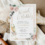 Convite Brunch e Chá de panela<br><div class="desc">Este Brunch com o Chá de panela Bride é perfeito para celebrar a noiva a ser ou uma noiva que já fugiu. Personalize com suas informações para que a noiva seja. Apresentando uma flauta de champanhe dourada,  uma armação de ouro e rosas cor-de-rosa com eucalipto.</div>