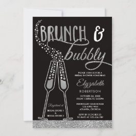 Convite Brunch e Chá de panela Bubble Convidam, Faux Silve