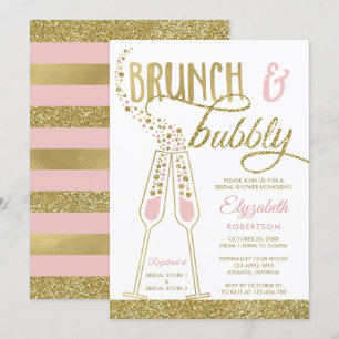 Convite Brunch e Chá de panela de Bubble convidam, Faux Do
