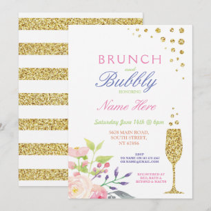 Convite Brunch e Chá de panela de Bubble, doce Convidado F