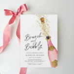 Convite Brunch e Chá de panela de champanhe de bolha<br><div class="desc">Brunch e Chá de panela de champanhe rosa e Dourado. Projetado com uma bela garrafa de champanhe de aquarela. Itens correspondentes na nossa loja,  Design do Partido Cava.</div>