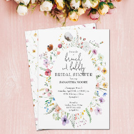 Convite Brunch e Chá de panela de flor selvagem