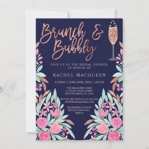 Convite Brunch e Chá de panela floral brilhante