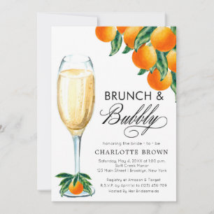 Convite Brunch e Chá de panela Laranja Borracha