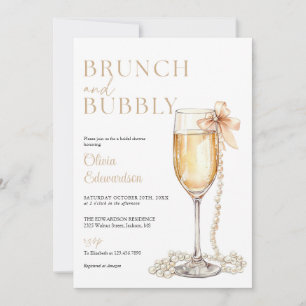 Convite Brunch E Champagne Borbulhante Código QR Chá de No