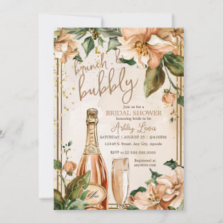 Convite Brunch e champanhe, Champanhe de casamento em tom