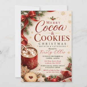 Convite Brunch e Encontro de Natal com Cacau e Biscoitos A