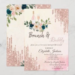 Convite Brunch e Espumante Bridal Shower com Gotejamento d