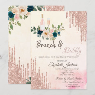Convite Brunch e Espumante Bridal Shower com Gotejamento d
