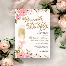 Brunch E Espumante Chá de Noiva Dourado Rosa Flora