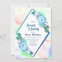 Brunch e Floral de Cor Azul-Molhante