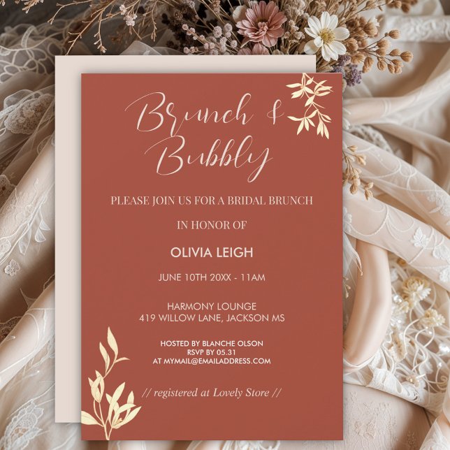 Convite Brunch eterno Floral Rustic Bridal (Criador carregado)
