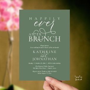 Convite Brunch Feliz para Sempre Após Casamento às Furas