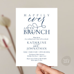 Convite Brunch Feliz para Sempre Após Casamento às Pressas