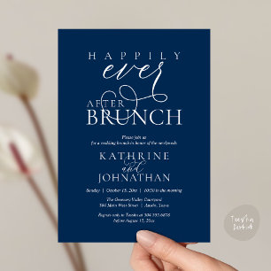 Convite Brunch Feliz para Sempre Após Casamento às Pressas