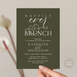 Convite Brunch Feliz para Sempre Após Casamento às Pressas