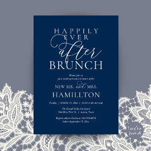 Convite Brunch Feliz para Sempre Pós-Casamento Moderno