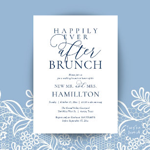 Convite Brunch Feliz para Sempre Pós-Casamento Moderno