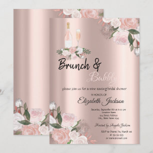 Convite Brunch Floral & Chá de Noiva com Espumante