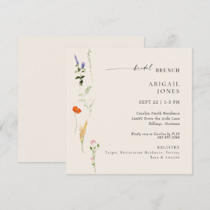 Convite Brunch Floral de Aquarela de Verão para Noiva