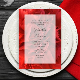 Convite Brunch Floral de Carnation Vermelha após Casamento