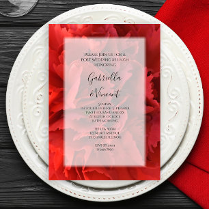 Convite Brunch Floral de Carnation Vermelha após Casamento