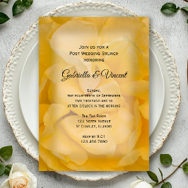 Convite Brunch Floral de Rosa Amarela após o Casamento